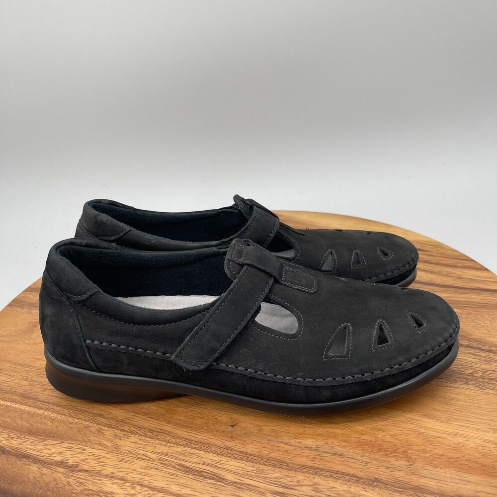 SAS Roamer Loafers Womens Size 10.5 M Black Leather Slip On Comfort Mary Jane